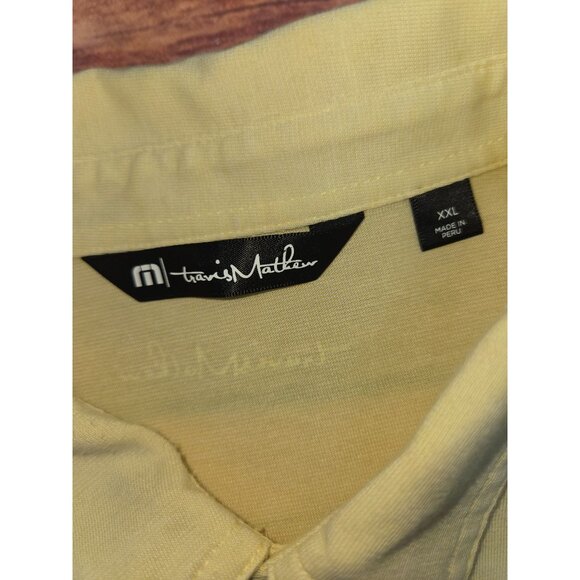 Travis Mathew Mens XXL Yellow Polo Shirt Pima Cotton Blend - Picture 5 of 9